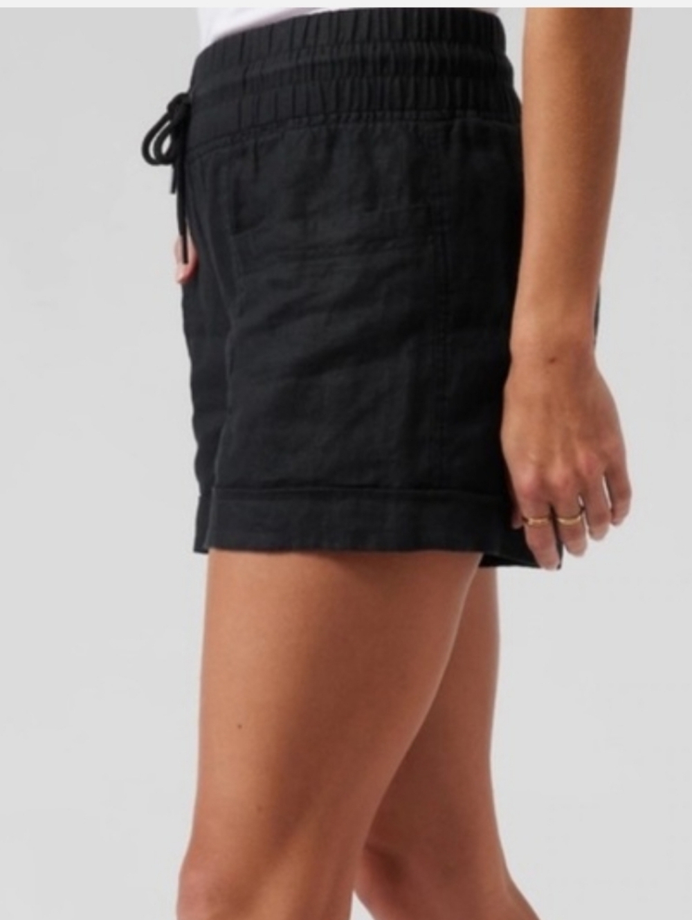 Athleta Cabo Linen Short Size  8 Black - Picture 2 of 10